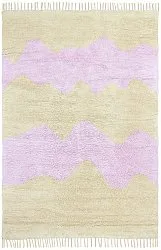 Tappeto A Pelo Lungo - Amira Natural Cotton Shaggy (beige/viola)
