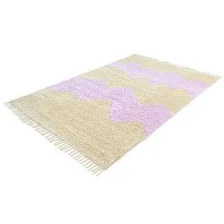 Tappeto A Pelo Lungo - Amira Natural Cotton Shaggy (beige/viola)