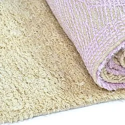 Tappeto A Pelo Lungo - Amira Natural Cotton Shaggy (beige/viola)