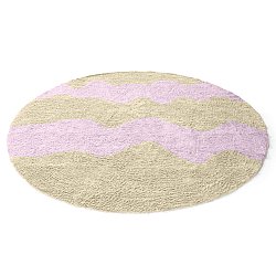 Tappeto rotondo - Amira Natural Cotton Shaggy (beige/viola)
