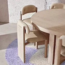 Tappeto rotondo - Amira Natural Cotton Shaggy (viola/beige)