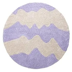 Tappeto rotondo - Amira Natural Cotton Shaggy (viola/beige)