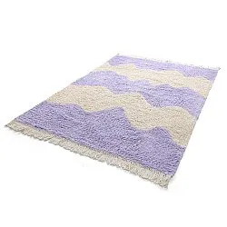 Tappeto A Pelo Lungo - Amira Natural Cotton Shaggy (viola/beige)