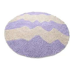 Tappeto rotondo - Amira Natural Cotton Shaggy (viola/beige)