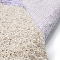Tappeto A Pelo Lungo - Amira Natural Cotton Shaggy (viola/beige)