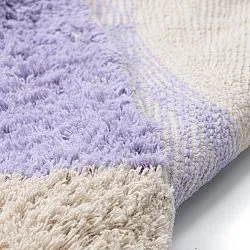 Tappeto rotondo - Amira Natural Cotton Shaggy (viola/beige)