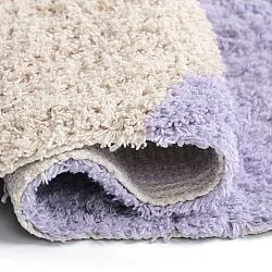 Tappeto A Pelo Lungo - Amira Natural Cotton Shaggy (viola/beige)