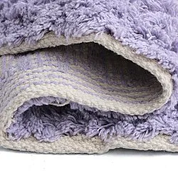 Tappeto rotondo - Amira Natural Cotton Shaggy (viola/beige)