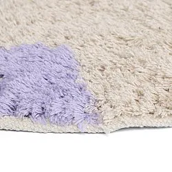 Tappeto rotondo - Amira Natural Cotton Shaggy (viola/beige)