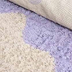 Tappeto rotondo - Amira Natural Cotton Shaggy (viola/beige)