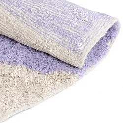 Tappeto rotondo - Amira Natural Cotton Shaggy (viola/beige)