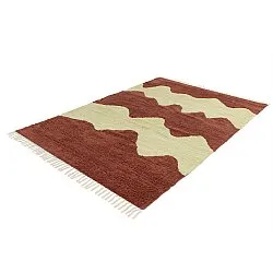 Tappeto A Pelo Lungo - Amira Natural Cotton Shaggy (rosso/beige)