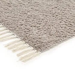 Tappeto A Pelo Lungo - Amira Natural Cotton Shaggy (tortora/giallo)
