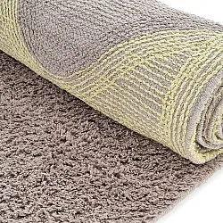 Tappeto A Pelo Lungo - Amira Natural Cotton Shaggy (tortora/giallo)