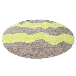 Tappeto rotondo - Amira Natural Cotton Shaggy (tortora/giallo)