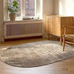 Tappeto shaggy ovale - Aranga Super Soft Fur (marrone)