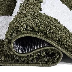 Tappeto A Pelo Lungo - Asilah (verde/bianco)