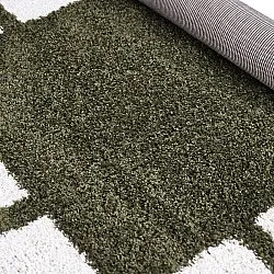 Tappeto A Pelo Lungo - Asilah (verde/bianco)