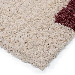 Tappeto A Pelo Lungo - Begur Natural Cotton Shaggy (bianco sporco/bordeaux)