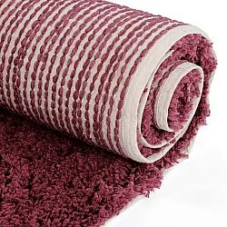 Tappeto A Pelo Lungo - Begur Natural Cotton Shaggy (bianco sporco/bordeaux)