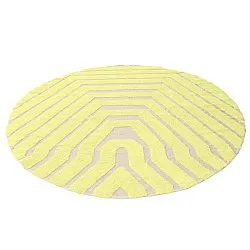 Tappeto rotondo - Callista Natural Cotton Shaggy (giallo)