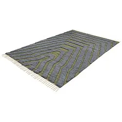 Tappeto A Pelo Lungo - Callista Natural Cotton Shaggy (nero/verde)
