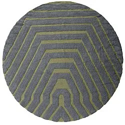 Tappeto rotondo - Callista Natural Cotton Shaggy (nero/verde)