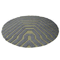 Tappeto rotondo - Callista Natural Cotton Shaggy (nero/verde)