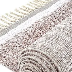 Tappeto A Pelo Lungo - Celina Natural Cotton Shaggy (tortora/lavanda)