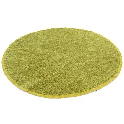 Tappeto rotondo - Celina Natural Cotton Shaggy (verde/giallo)