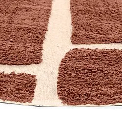 Tappeto rotondo - Cyrus Natural Cotton Shaggy (marrone)