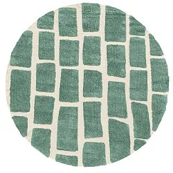 Tappeto rotondo - Cyrus Natural Cotton Shaggy (verde)