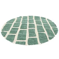 Tappeto rotondo - Cyrus Natural Cotton Shaggy (verde)