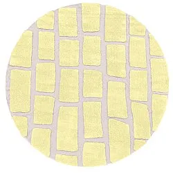 Tappeto rotondo - Cyrus Natural Cotton Shaggy (giallo)