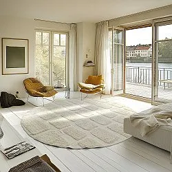 Tappeto rotondo - Cyrus Natural Cotton Shaggy (bianco)