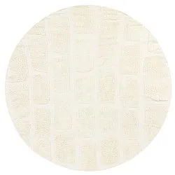 Tappeto rotondo - Cyrus Natural Cotton Shaggy (bianco)