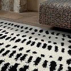 Tappeto A Pelo Lungo - Dotty (bianco/nero)
