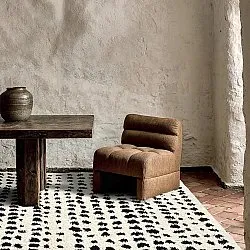 Tappeto A Pelo Lungo - Dotty (bianco/nero)