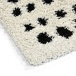 Tappeto A Pelo Lungo - Dotty (bianco/nero)