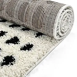 Tappeto A Pelo Lungo - Dotty (bianco/nero)