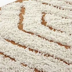 Tappeti rotondi - Holwell Natural Cotton Shaggy (bianco sporco/marrone)