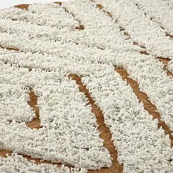 Tappeti rotondi - Holwell Natural Cotton Shaggy (bianco sporco/marrone)