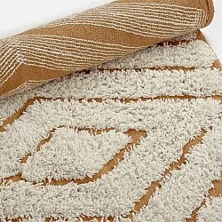 Tappeti rotondi - Holwell Natural Cotton Shaggy (bianco sporco/marrone)