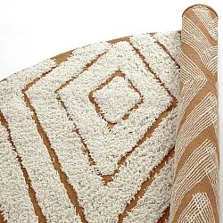 Tappeti rotondi - Holwell Natural Cotton Shaggy (bianco sporco/marrone)