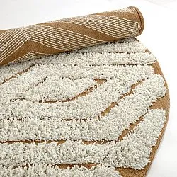 Tappeti rotondi - Holwell Natural Cotton Shaggy (bianco sporco/marrone)