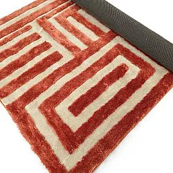 Tappeto A Pelo Lungo - Karbala (crema/rosso)
