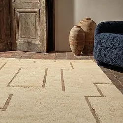 Tappeto A Pelo Lungo - Kiberg Hand Woven Wool Shaggy (crema)
