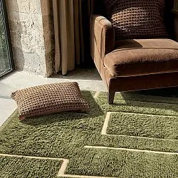 Tappeto A Pelo Lungo - Kiberg Hand Woven Wool Shaggy (verde)