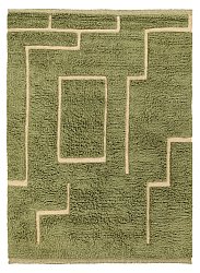 Tappeto A Pelo Lungo - Kiberg Hand Woven Wool Shaggy (verde)