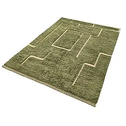 Tappeto A Pelo Lungo - Kiberg Hand Woven Wool Shaggy (verde)